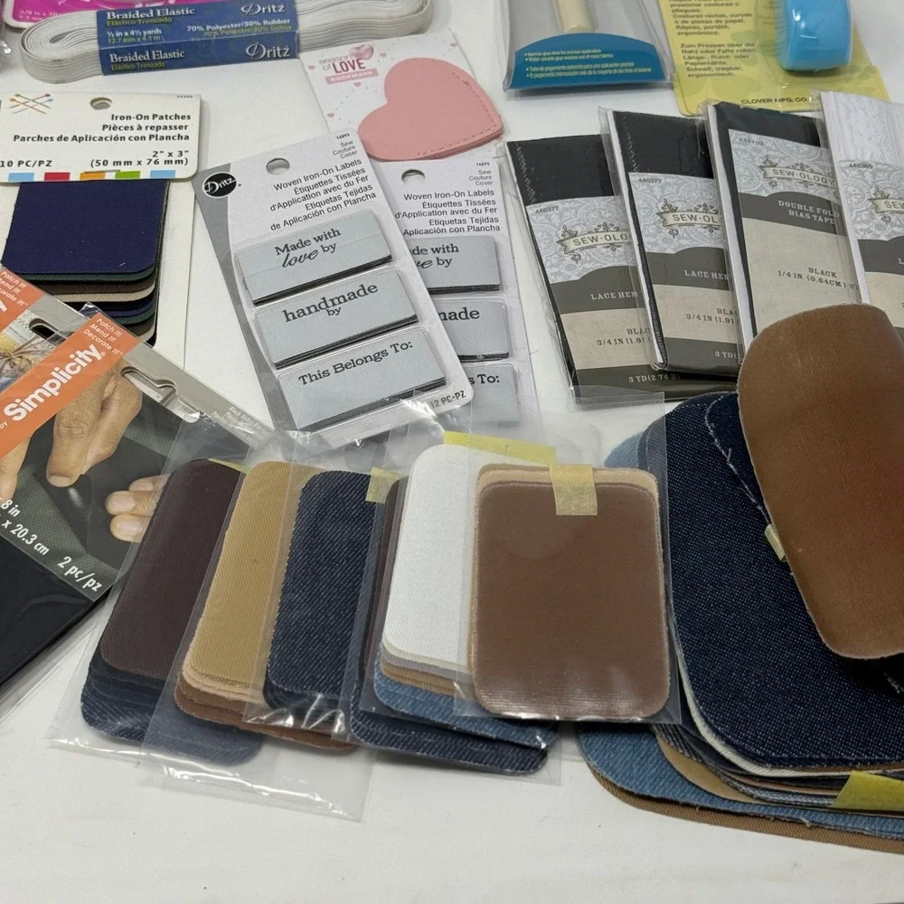 Lot of Simplicity Bondex Patches Dritz Labels‎ Clover Tools - Sewing Mending